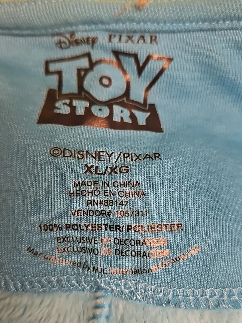 Vintage Adult Toy Story Blue Alien Hooded One-Piece Pajamas